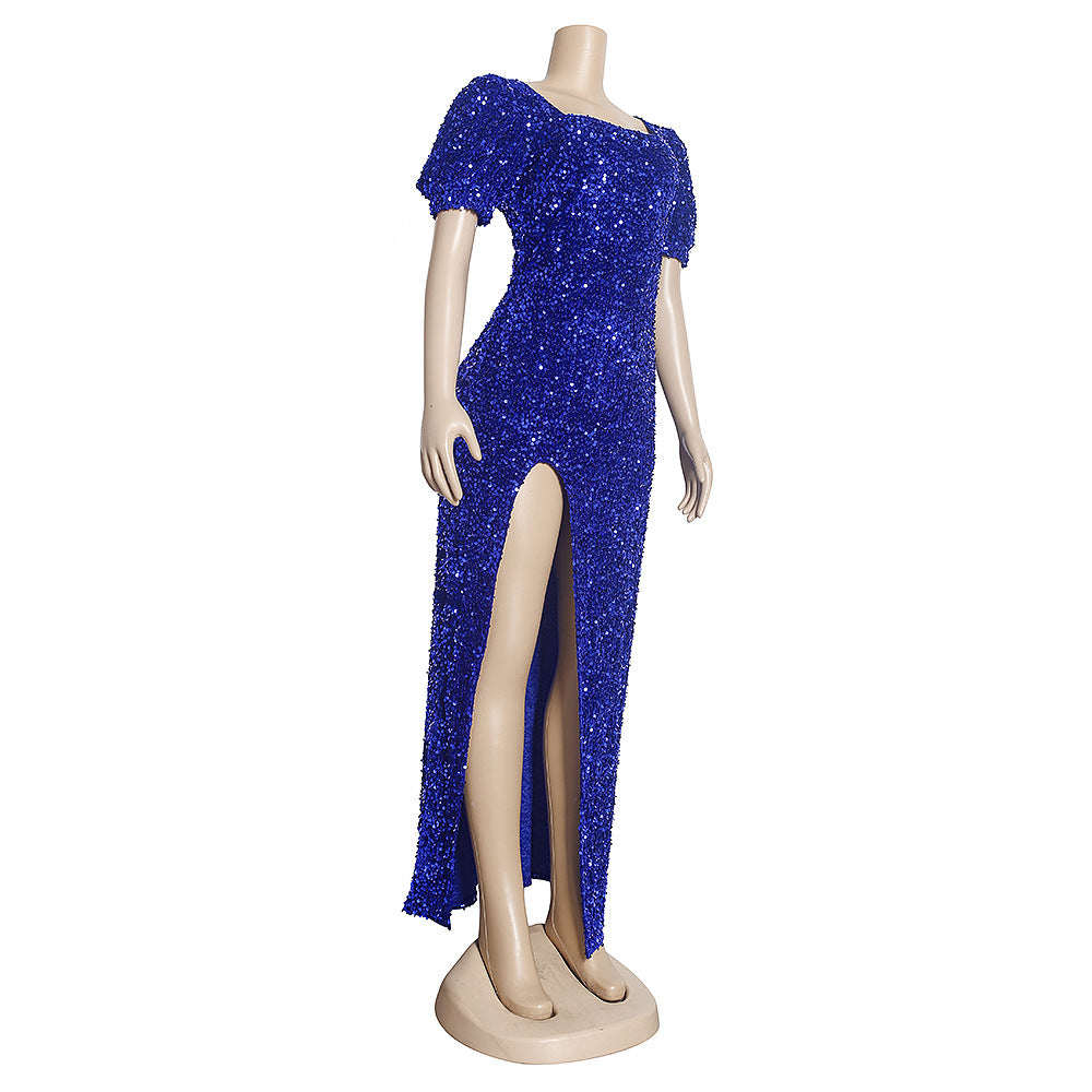 Fashion Celebrity Sequin Dress Plus Size Available