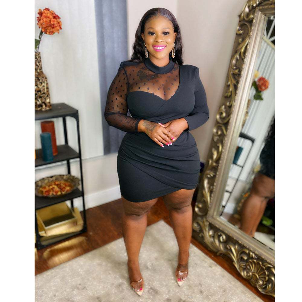 Women's Round Neck Long Sleeve Dress Plus Size Available Up To 5XL