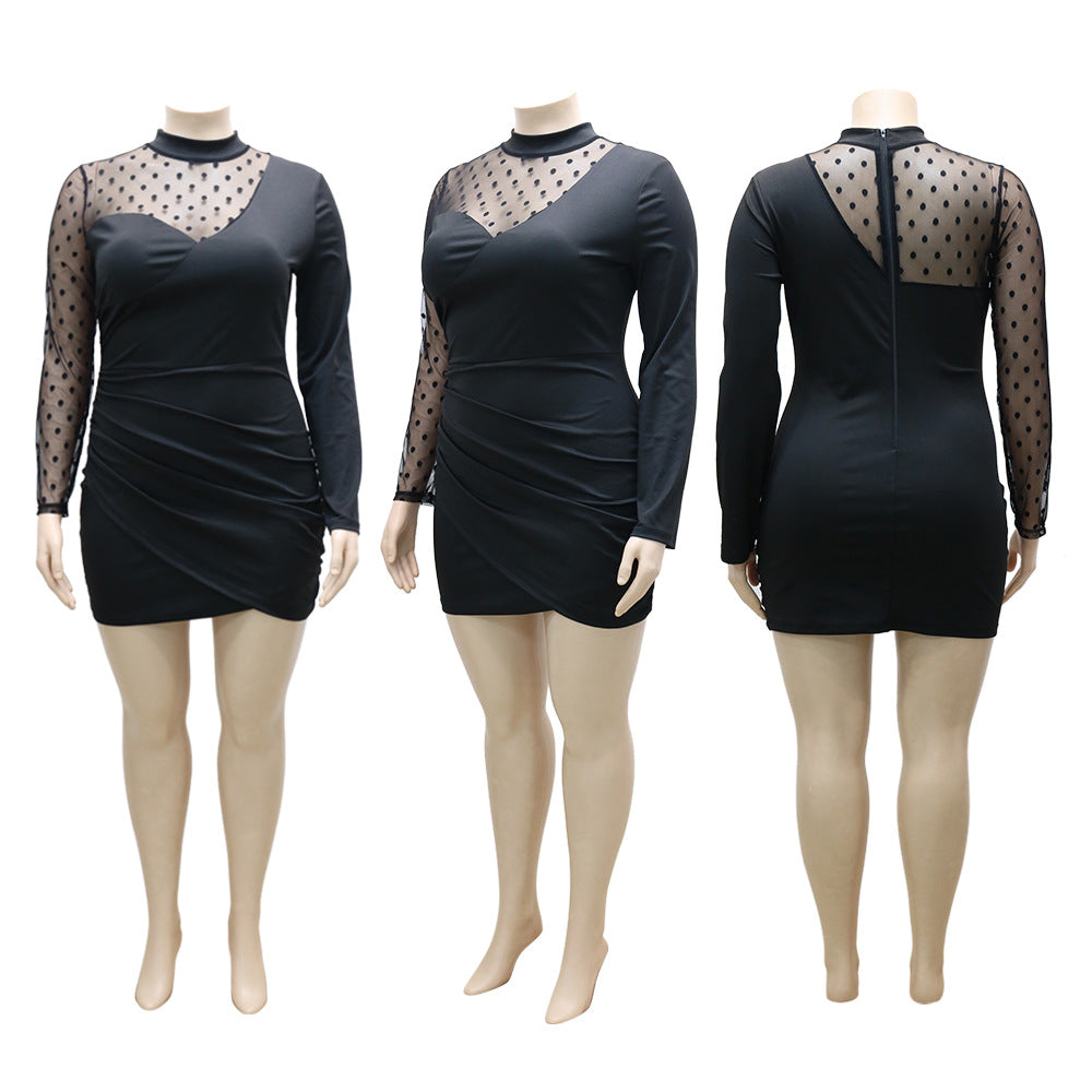 Women's Round Neck Long Sleeve Dress Plus Size Available Up To 5XL