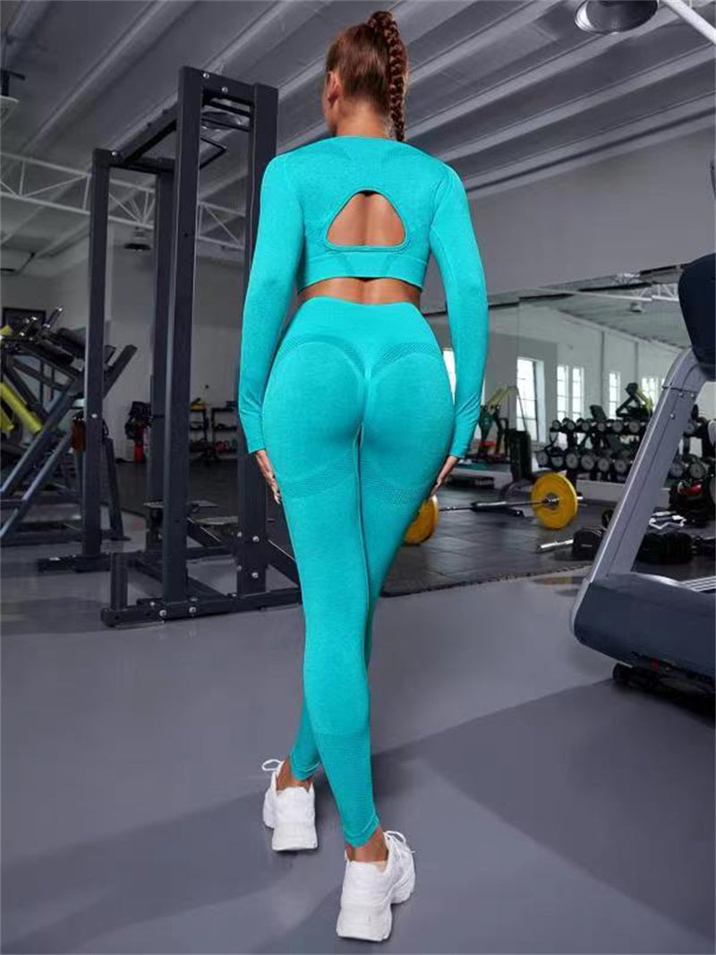 Two-Piece Top And Butt Lifting High Waist Seamless Leggings Outfit